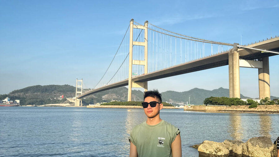 ถ่ายรูปกับสะพาน Tsing Ma Bridge (青馬大橋) สะพานแขวนยาวติดอันดับโลกแห่งเกาะฮ่องกง