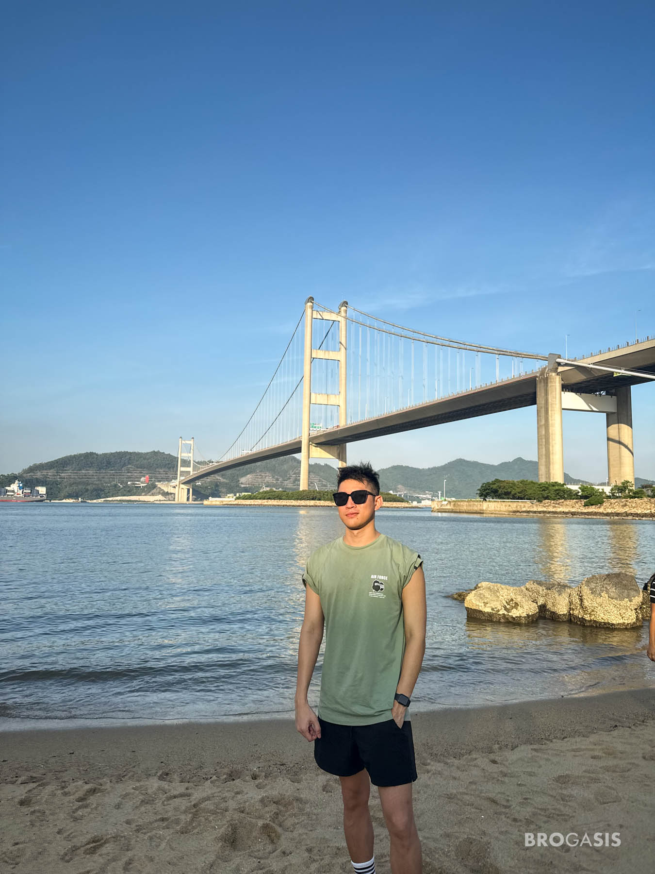 ถ่ายรูปกับสะพาน Tsing Ma Bridge (青馬大橋) สะพานแขวนยาวติดอันดับโลกแห่งเกาะฮ่องกง